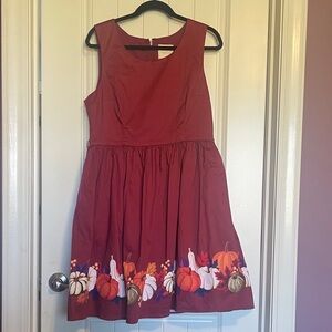 Modcloth Pumpkin Harvest Fit and Flare Dress - XL